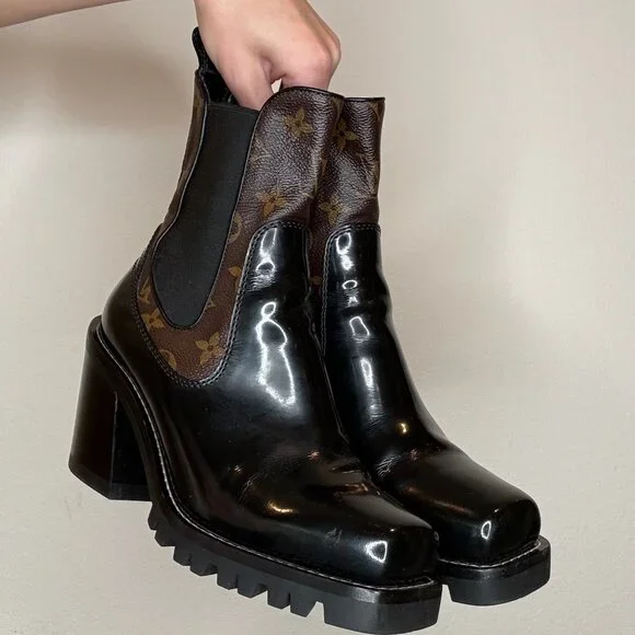 Louis Vuitton Patent Monogram Boots - Picture 3 of 3